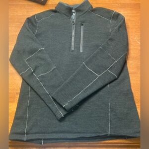 Kuhl Men's Charcoal Quarter Zip Performance Sweater L